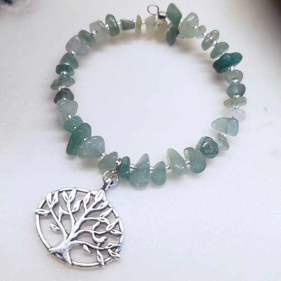 Terra Moda - Tree of Life Chunky Gemstone Bangles - Picture 13 of 14